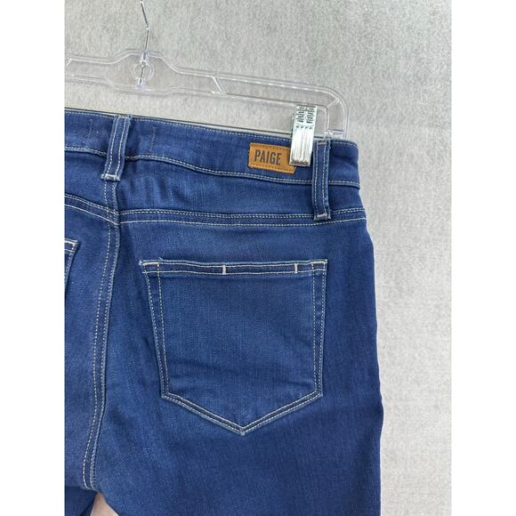 PAIGE Size 27 Jeans Skyline Boot Stretch Mid Rise Dark Wash Blue - Picture 2 of 8
